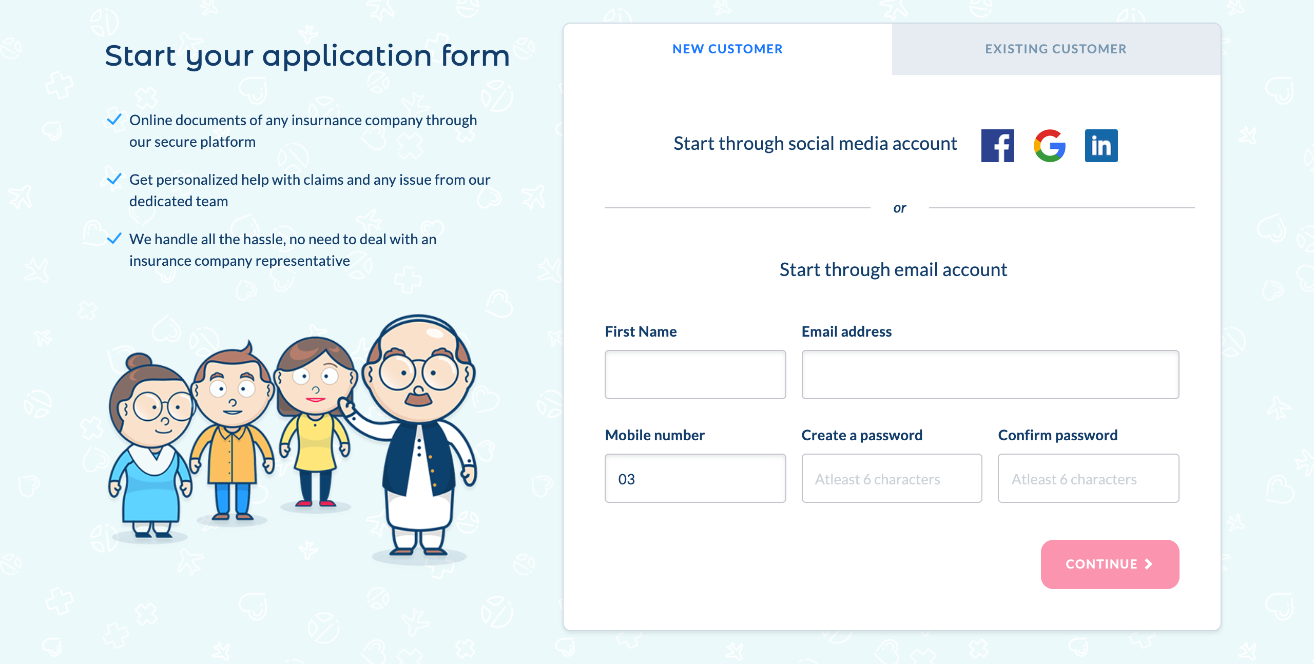 login form