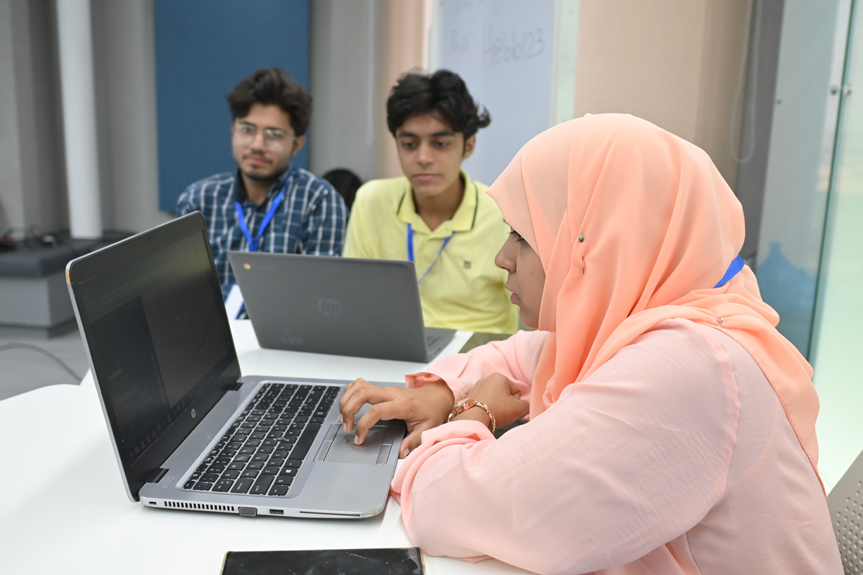 Young students volunteering on a project